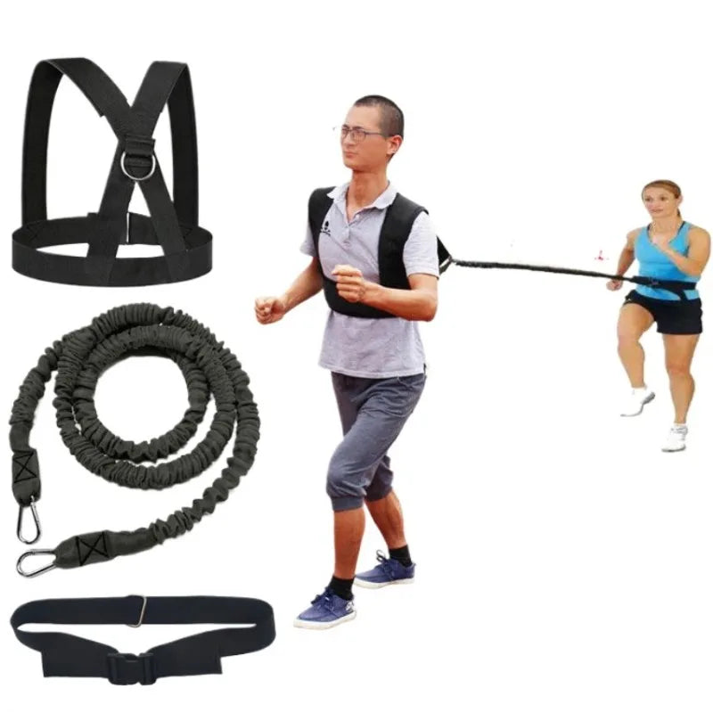 Athletics Endurance Training Resistance Rope High Elasticity Dual Strength Band for Sprint Jump Fitness Physical Workout