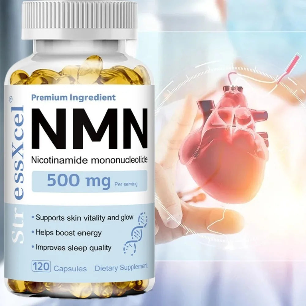 NMN Nicotinamide Mononucleotide - Supports Cell Repair and Growth, Reduces Wrinkles and Increases Skin Elasticity